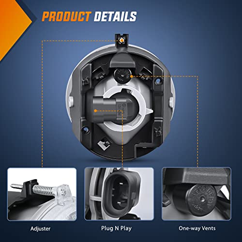Image of Nilight Fog Light Compatible with 2005 2006 2007 2008 2009 Dodge Dakota | 2007-2009 Durango Chrysler Aspen 300 SRT8 2005-2010 Jeep Grand Cherokee 2006-2010 Commander 2006-2008 Mitsubishi Raider