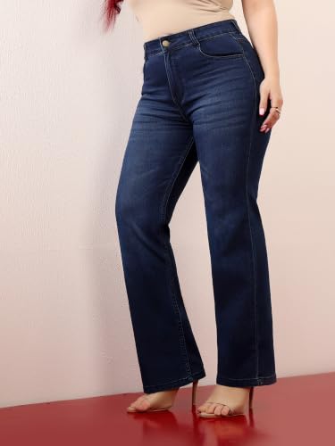 Image of Miss Chase A+ Women's Wide-Leg High Rise Regular Length Stretchable Denim Jeans