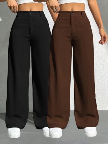 KERI PERRY Store KERI PERRY Women's Black Formal Trousers, Pack of 2 - Image 4