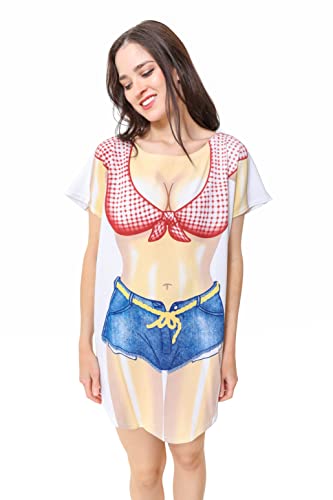 Original Bikini Shirt Cover Up - Funny Cover Up for Swimwear Women Girls Men (as1, Alpha, one_Size, Regular, Regular, Farmer's Daughter)