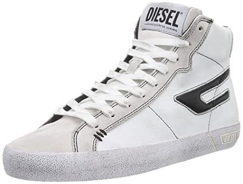 DIESEL Homme Leroji Baskets, White/Black High, 41 EU