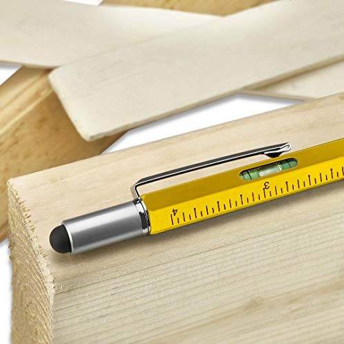 Screwdriver Pen Pocket Multi Tool Kit 6 in 1 - (2 Pack) Multi-Functional DIY Tool Set with Screwdriver, Stylus, Level Tool, Screwdriver Set & Tool Ruler with Phillips Flathead Bit - Perfect Mens Gift - Thumbnail 4