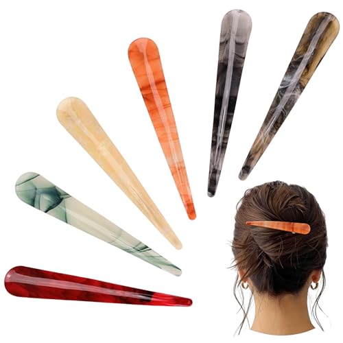 6 Pack Duckbill Hair Clips Large Alligator Clips Hair Acrylic and Metal Hair Slides Strong Hold Non-Slip Crocodile Clips Hair for Daily Use Special Occasions