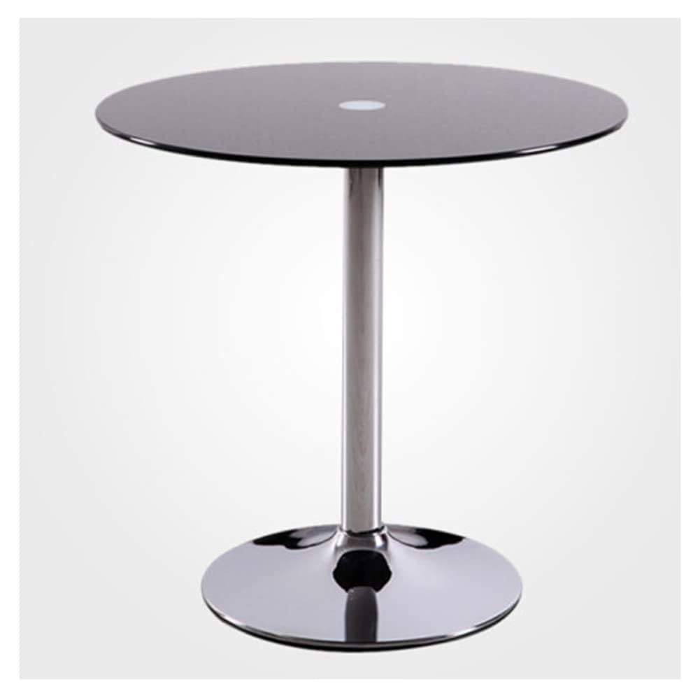 Tavolo rotondo con ripiano in vetro, tavolo da pranzo da cucina, 60/70/80 cm, moderno, circolare da 2-4 posti, per colazione, bistrot, base cromata