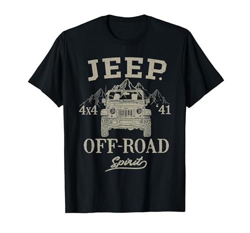 Jeep 4x4 Geländewagen Spirit T-Shirt, Herren, Schwarz, XL
