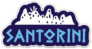 Santorini Greece Stickers - 2 Pack - Waterproof Vinyl for Car, Phone, Water Bottle, Laptop - Santorini Decals (2-Pack)