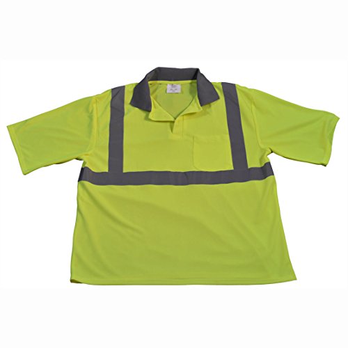 Petra Roc LPSS2-5X High-Vis Safety Short Sleeve Polo Shirt, 5X-Large, Lime Mesh
