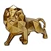 Wisifayardin Golden Lion Sculpture - Abstract Geometric Animal Statue for Coffee Tables, Bookshelf Niches - Resin Lion Figurines Home Decor Crafts Ornaments