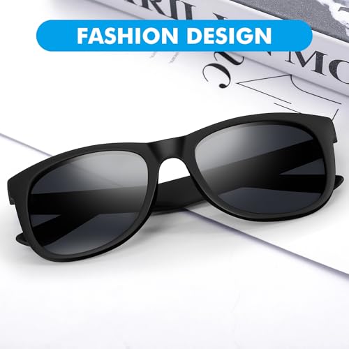 Sunglasses for Men and Women, Lightweight Black Polarized Sun Glasses Driving UV Protection4