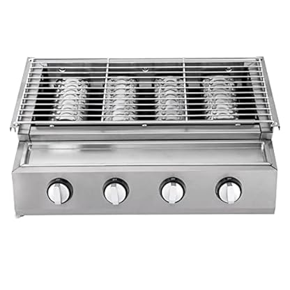 Tischgrill mit 4 Gasbrennern - Portable Gasgrill Kompakt Edelstahl BBQ-Gasgrill – Bild 4
