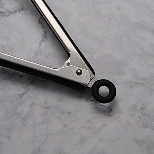 Cooking Tongs 1pc Stainless Steel Silicone Tips Silicone Tongs Kitchen Tongs Non-Stick Kitchen Barbecue Steak Clip Cooking Tongs