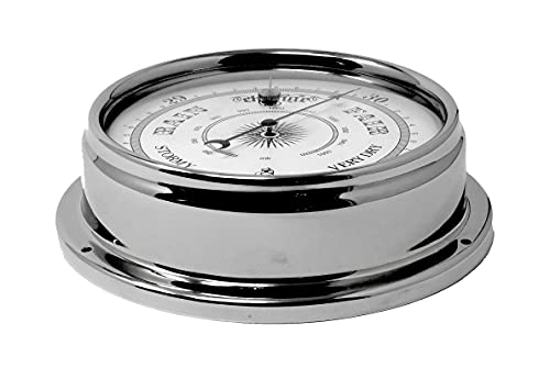 Tabic Traditional Barometer, Chrome Plated Brass Barometer, Heavy Brass Case, Chrome Plated, Weighs (1/2Kg), Handmade In England #TOP2