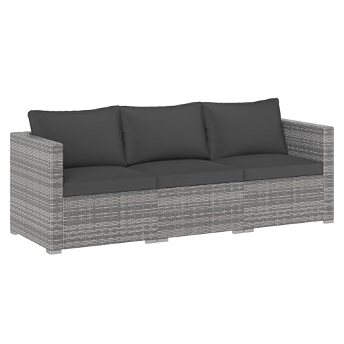 Tangkula Outdoor Patio 3 Seat Sofa Set, PE Rattan Modular
