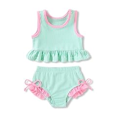 Green Stripe Swimsuit