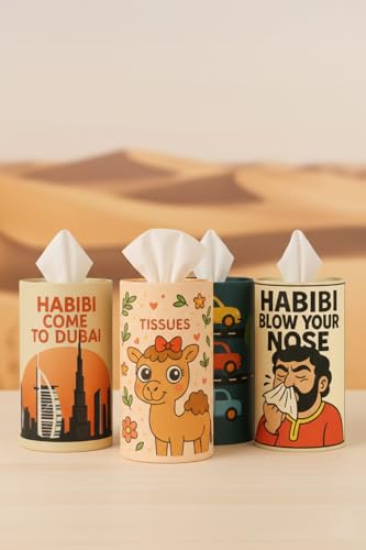 Freshmate | Premium Car Tissue | Pack of 4 Round Container 2 ply 50 sheets