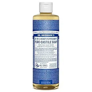 Dr. Bronners Magic Soap Organic Peppermint Oil Pure Castile Soap Liquid-16 Oz Brand: by Dr. Bronner's