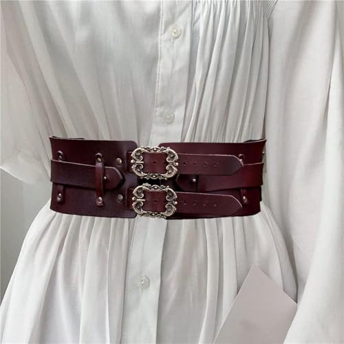 Vaveren Corpete de couro feminino, cinto, corpete sob o busto para vestido, cosplay, blusa, calça, c