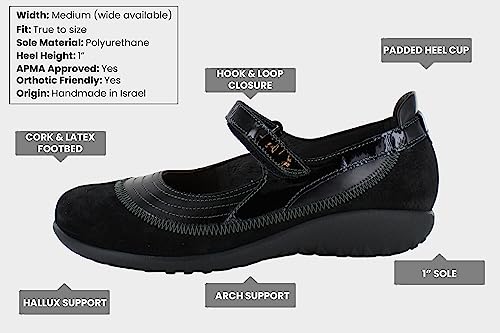Naot Women's Kirei Maryjane Black Suede Combo 8-8.5 M Us #TOP5