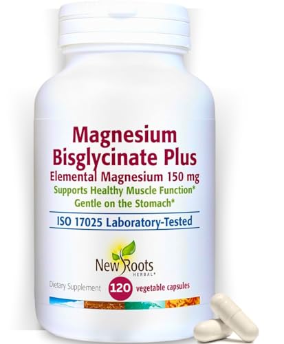 New Roots Herbal Magnesium Bisglycinate Plus, 120 Veggie Capsules 60-Day