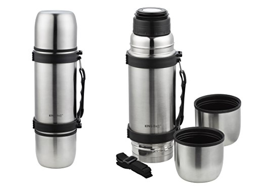 Top Calidad Thermos Termo 0.7L Acero Inoxidable Aislante Botella de plata con 2 tazas Cover