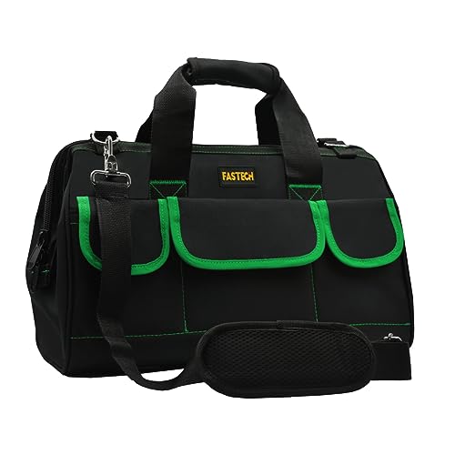 Image of FASTECH 22 Inch Tool Bag With Comfortable Shoulder Straps, Waterproof Wide Mouth Tool Kit, Tool Storage Package For Men /Women (22IN Green)
