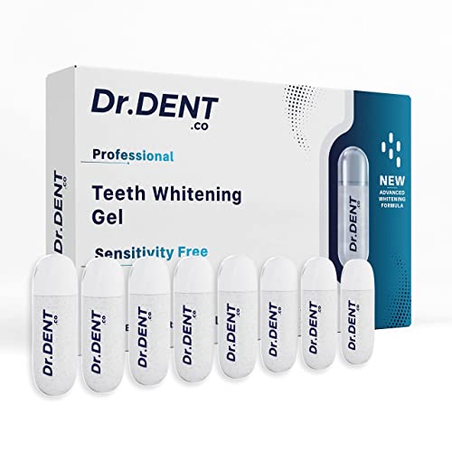 DrDent Professional 8 Teeth Whitening Gel Pods - 33.6ml - Sensitivity Free Formula - Helps...