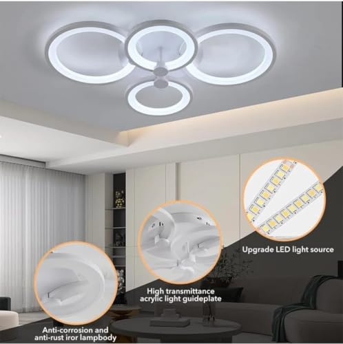 Image of 54W LED Ceiling Light for Living Room 3-Color LED Ceiling Light with Remote