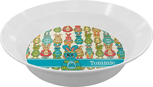 Personalized Fun Easter Bunnies Melamine Bowl - 12 oz