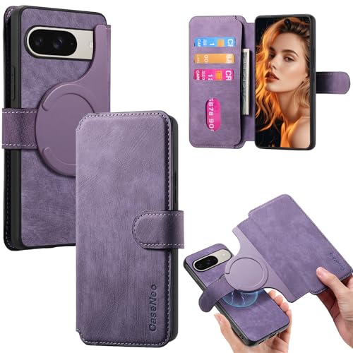 Étui portefeuille Google Pixel 10 Pro XL magnétique amovible en cuir PU rétro noir par CXMG