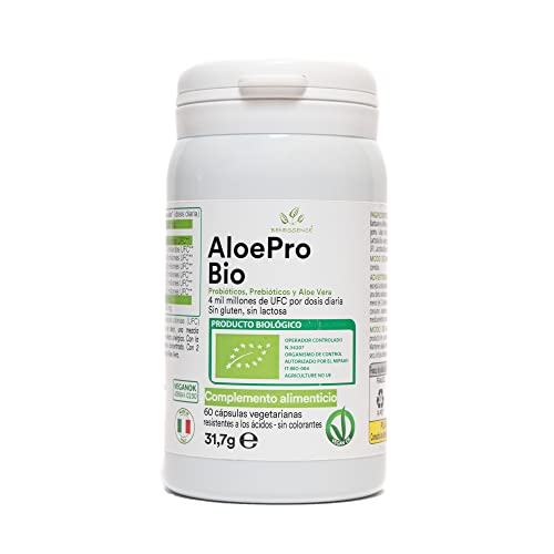 Benessence - Aloe Vera Bio, Probióticos y Prebióticos: AloePro Bio – 60 cápsulas vegetales