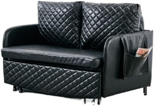 Convertible Sleeper Sofa Bed, Loveseat Couch with Pull Out Bed, Side Pockets for Living Room