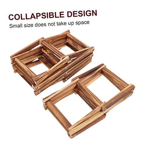 Soporte de botellas plegable de madera Unomor 2 pcs miniatura 7