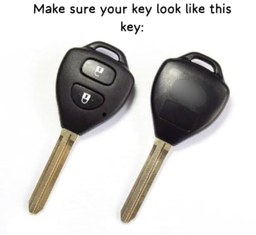 Image of BKN Luxury Metal Soft Car Key Cover Shell with Keychain & Full Protection Compatible with Old Toyota Innova | Fortuner | Corolla | Camry | 2 Button Remote Key
