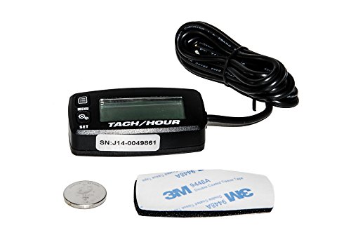 OZ-USA Tach Hour Meter Tachometer RPM Backlit Display Motorcycle ATV Dirtbike Buggy Outboard mototcycle Boat Works with All Gas Powered Engines