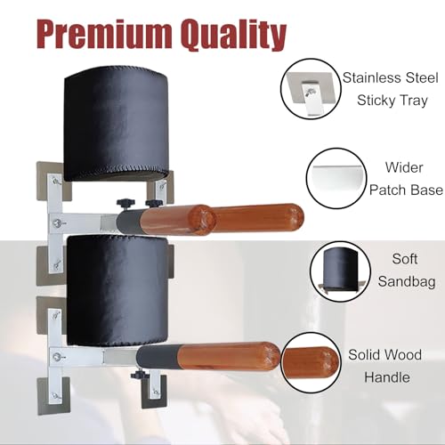 Tregoo 78634 Wing Chun Dummy Martial Arts Wooden Training Equipment Wall Mount With Spring, Portable Kickboxing Boxing Karate Dummy, Replace Punching Arms Dummies Pads thumb #4