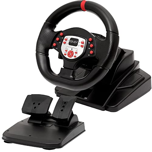 Racing Wheel, Steering Wheel for laptop Gaming Driving Wheel Volante PS4 180 Diploma Common Usb with Pedals And Shifter Bundle for Home windows PC / PS4 PlayStation 4 /PS3/Nintendo change
