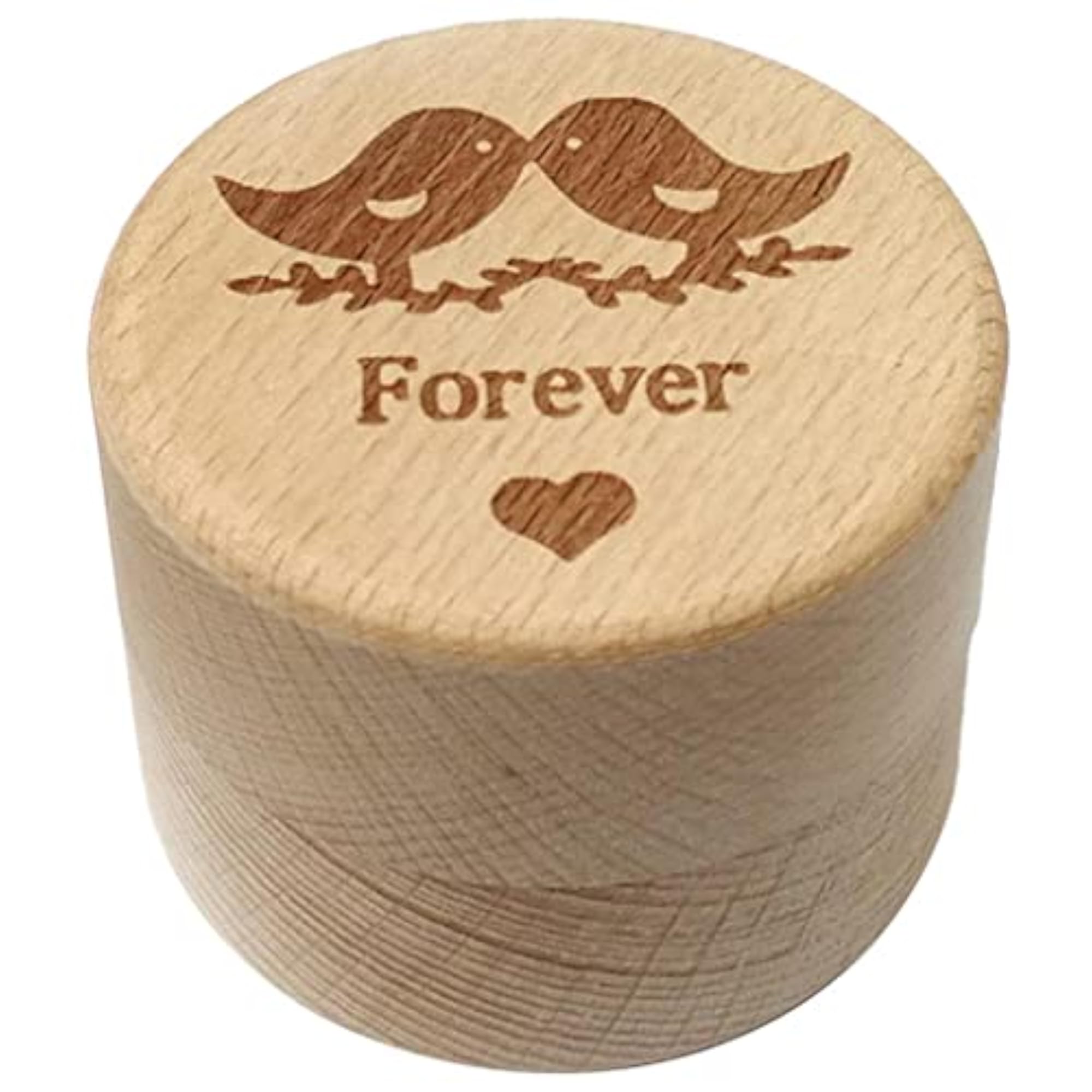 Wedding Wooden Ring Box, Couple Birds Design