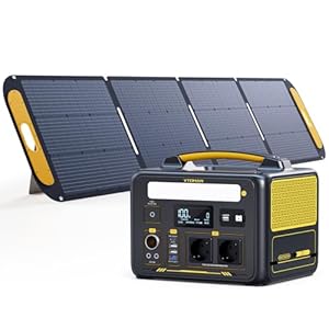VTOMAN Jump 600X Tragbare Powerstation mit 200W Solarpanel, 299Wh LiFePO4 Batterie mit 2x AC Ausgang Solargenerator, Erweiterbare Kapazität auf 939Wh für Garten Camping Party Reise Wohnmobil Notfall