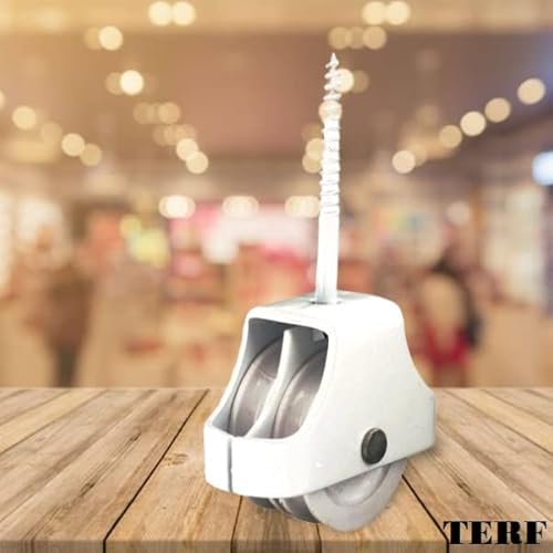 TERF® Double Screw in Pulley 45mm (1.77 inch) White Washing Line Rope and Cord Pulley for Indoor and Outdoor Washing Line Use - Pack of 1 - Image 6