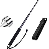 Queens Bastones De Trekking,Bastones TelescóPicos,Muletas De AleacióN De Aluminio,Dispositivo De Autodefensa Extensible (Noir 21 Inch
