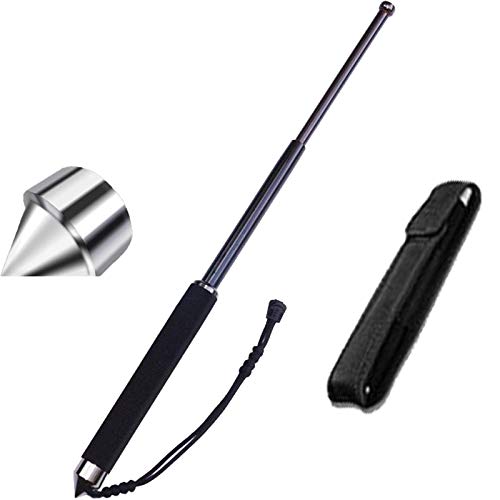 Queens Bastones De Trekking,Bastones TelescóPicos,Muletas De AleacióN De Aluminio,Dispositivo De Autodefensa Extensible (Noir 21 Inch