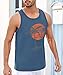Damorong Mens Sleeveless Tank Tops Workout Gym Shirts Palm Tree Vintage Style T-Shirt Blue
