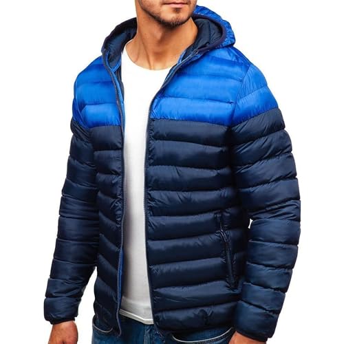 Chaqueta acolchada de burbujas para hombre invierno impermeable capucha 7