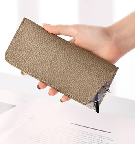 Image of K Luxury Women's Eyeglass Case Leather Soft Holder Pocket Cases Slim Travel Pouch for Sunglasses Eyeglasses Readers