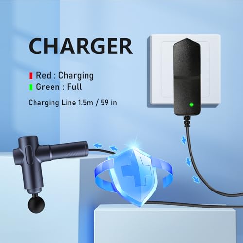 Cargador de repuesto NDEN 27 V para pistola de masaje Sharper Image modelos 1011666, 1012667, 1013002, 1013983, 1013985, 2437599, cable de alimentación para masajeador de tejidos profundos miniatura 6