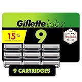 GilletteLabs Razor Blade Refills, Ultimate Precision Trimmer, 5 Bladed Refills, Compatible with Exfoliating Bar and Heated Razors, 9 Count