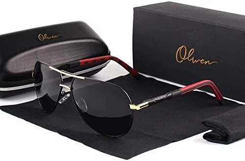 Olwen XXL Aviator Sunglasses For Large Heads (Polarized), Extra Large, Big and Tall, XL + Free Hard Case - Image 3