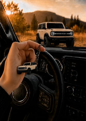 Image of Bronco Keychain Accessories 4 door key chain Fob Cover Cool Mods compatible with Ford Bronco 2022 2023 2024