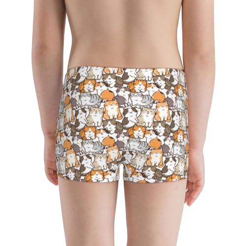Boys' Cotton Boxer Brief Soft Underwear-Cartoon Cat 13