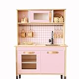 🎀 LIEBENSWERTES RETRO-FLAIR: Gestalte deine DUKTIG Kinderküche mit einer bezaubernden pink-weißen Karomuster-Rückwand und Türen in lebhaftem Pink. Jedes Detail verleiht einen süßen Hauch von Nostalgie und vermittelt ein liebevolles Retro-Feeling!